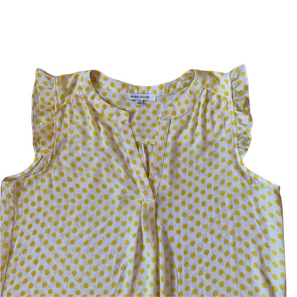 Rose + Olive Blouse Size Medium - Picture 2 of 8